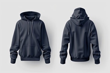 Canvas Print - Navy Hoodie Mockup