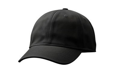 Wall Mural - Black Baseball Cap on White Background. On a White or Clear Surface PNG Transparent Background.