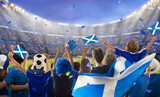 Fototapeta Na ścianę - Scotland football team supporter on stadium.