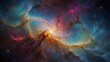 A sweeping abstract vista of the cosmos, highlighted by the dazzling colors of a distant galaxy Generative AI