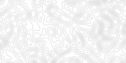Leinwandbilder - Abstract black & white topography on old paper-textured canvas. cartographic Weave with seamless striped patterns and wavy lines. Geographic mountain terrain.The topo contour map with terrain.