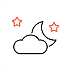 Sticker - Night  icon editable stock vector stock