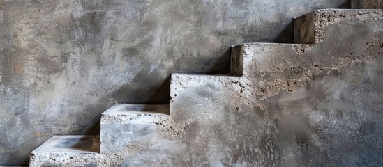 Canvas Print - Cement stair texture in a house.