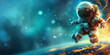 Astronaut als Cartoon Zeichnung im Weltall, ai generativ