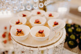 Fototapeta Pomosty - Luxury event - finger foods served on elegant plates