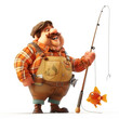 Cartoon character fisherman