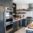 Modern kitchen interior in modern luxury property, kitchen concept in property