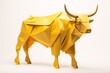 a yellow paper cow