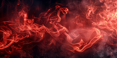 red circle fire flames on dark background