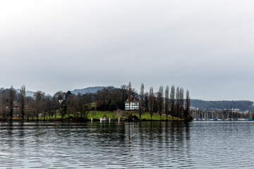 Wall Mural - Landscape with Lake and Mountains