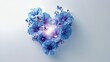 Schöne Blumen in blau zum Muttertag und Valentinstag als Hintergrund für Webdesign und Drucksachen Querformat für Banner mit Platzhalter, ai generativ