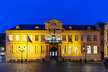 Wall Mural - Bruges Square transforms into a magical wonderland during the  night, Bruges, Belgium