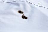 Fototapeta  - Dirty coffee stains on white clothes