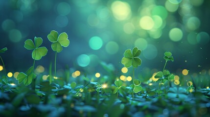 Wall Mural - Clover with blurry background