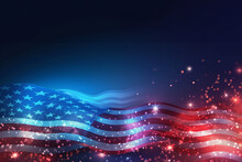 Amerikanische Fahne Im Edlen Design Mit Platzhalter, Ai Generativ