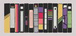 Video tapes with labels and covers. Front view and side view. Vector illustration.