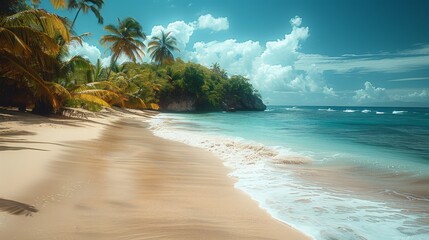 Wall Mural - beach, caribbean, palm, tree, island, tropic, 