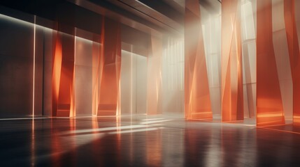 Poster - Generative AI Architectural elements transformed into abstract compositions for a unique background.