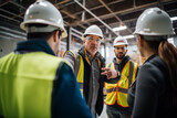 Fototapeta Nowy Jork - Authoritative construction foreman giving instructions to team. Generative AI