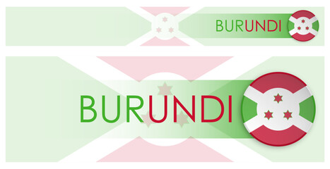Wall Mural - Burundi flag horizontal web banner in modern neomorphism style. Webpage Burundi country header button