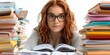 Organized and Efficient Redheaded Academic Deeply Engrossed in Scholarly Pursuits
