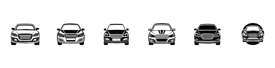Car icons set, Car icon. Car vector icon Isolated simple front car,