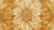 Precise Symmetrical Floral Art in Mustard Yellow and Brown