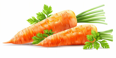 Sticker - fresh carrot isolated on white background