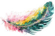 Green and pink ostrich feather