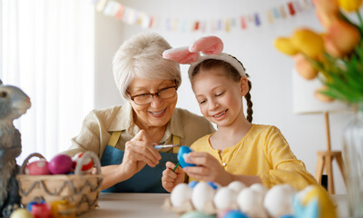 Sticker - family preparing for Easter