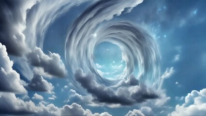 Wall Mural - flying through a cloud tunnel