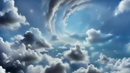 Wall Mural - flying through a clouds