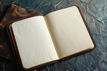 An old yellowish notebook with blank page