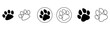 © Subhan - Dog Footprint logo. Footprint graphic. Pet outline. black silhouette of a paw print, isolated.