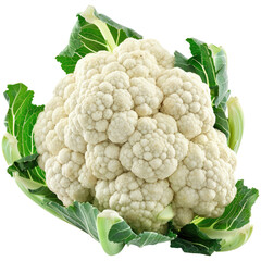 White cauliflower isolated on transparent background