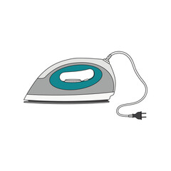 Kids drawing Cartoon Vector illustration ironing machine icon Isolated on White Background