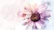 Abstract double exposure watercolor daisy flower. Digital illustration 