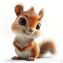 Wall Mural - A cute little squirrel sitting on its hind legs.