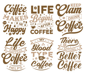 Wall Mural - Typography Coffee T-Shirt Design, Coffee tee vector Design, MUG, T-SHIRT, HOODIE and more uses
