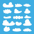 © Юлия Ткачук - Set with clouds, on blue background. Vector