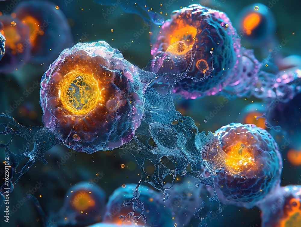 Embryonic stem cells depicted as a beacon of cellular therapy symbolize ...