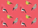 Fototapeta Pokój dzieciecy - Bird Rosefinch Citril Finch Cute Seamless Wallpaper Background