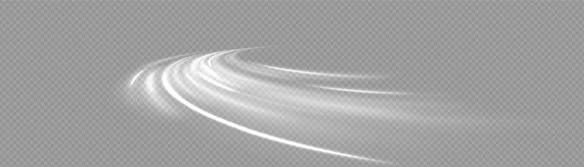 Wall Mural - light trail wave effect. abstract motion lines, glowing headlights and optical fiber, png glow curve