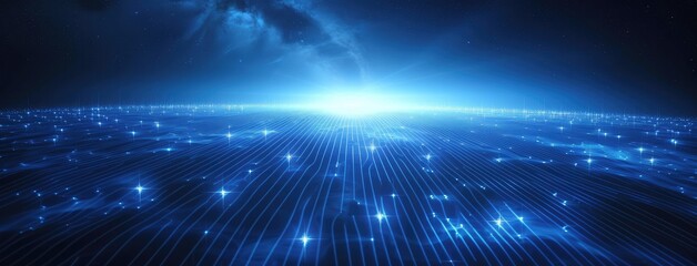 Wall Mural - Futuristic Digital Network Connection Background