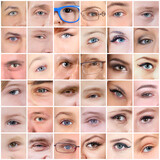 Fototapeta Sport - 36 eyes of kids, children, adults, teens, men and women, collage with models