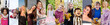 © Pavel Losevsky - Collage with laughing people - happy adults and children, 14 models