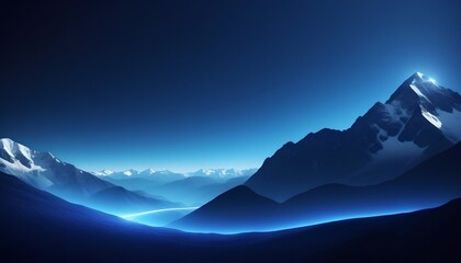 Wall Mural - Blue color plasma energy near high mountain art illustration, AI generated