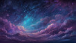 Midnight sky shifting from navy blue to royal purple and cosmic teal. Celestial dreamscape with shimmering stars.