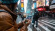 Urban Navigator City Dweller Embracing the Buzz of Modern Life with Smartphone in Hand