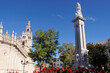 Seville (Spain). Tribute to the Immaculate Conception in the Plaza del Triunfo in the city of Seville